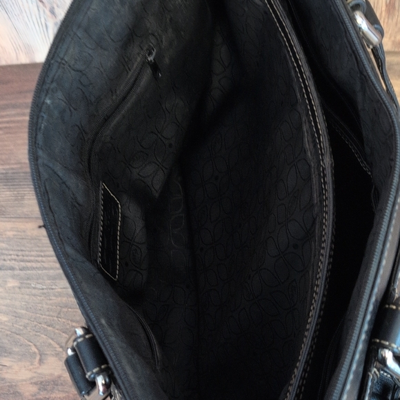 Fossil Large Heavy Black Leather Laptop Tote Office Travel Bag C279 - Picture 4 of 16